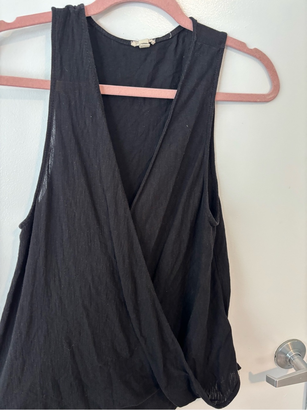 silence + noise Black Sleeveless Wrap Tank